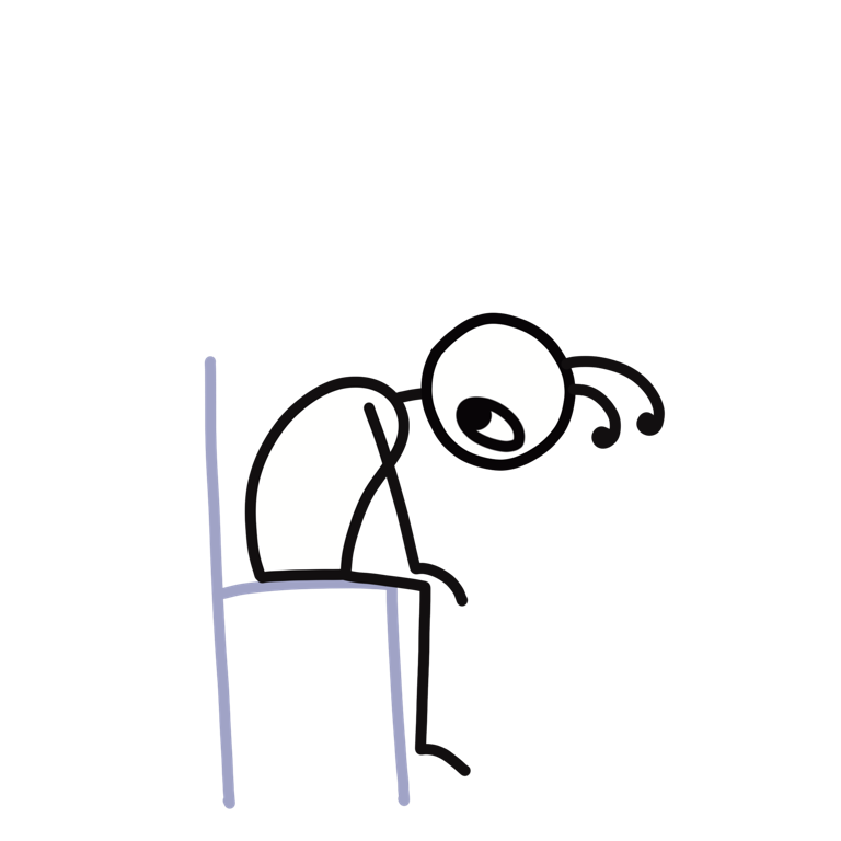 Illustration of Cat (Chair Pose), part of this yoga sequence