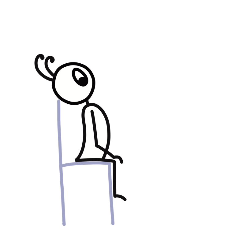 Illustration of Cow (Chair Pose), part of this yoga sequence