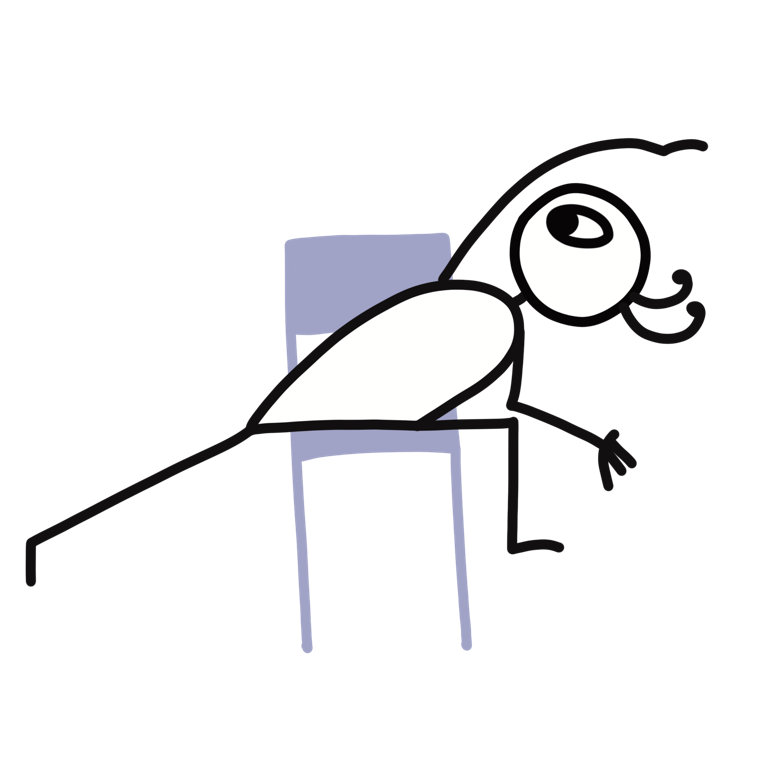Illustration of Extended Side Angle (Chair Pose), part of this yoga sequence