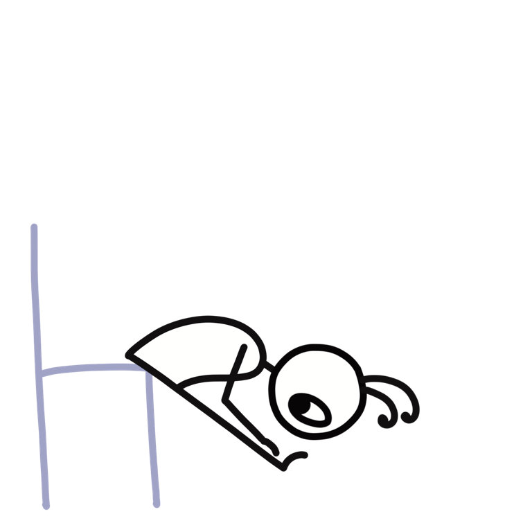 Illustration of Forward Bend (Chair Pose), part of this yoga sequence