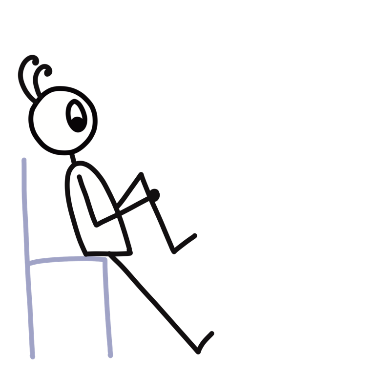 Illustration of One Knee to Chest (Chair Pose), part of this yoga sequence