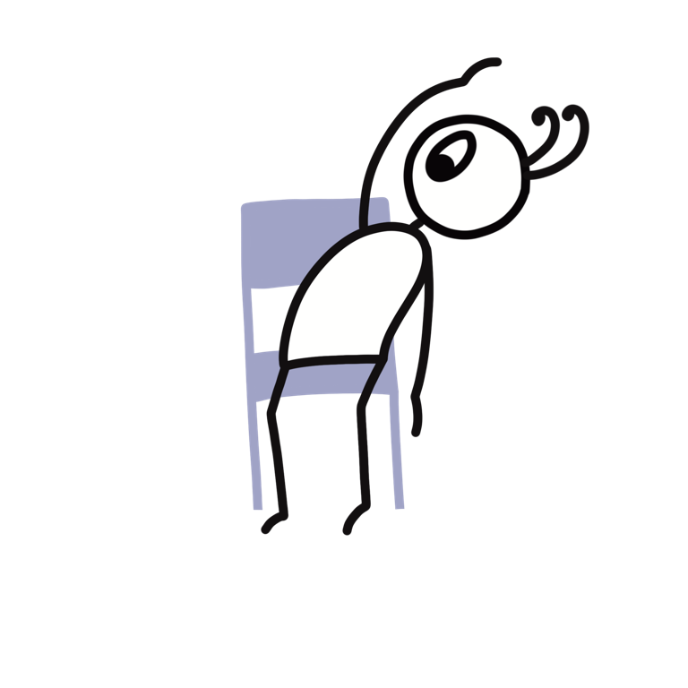 Illustration of Seated Side Bend (Chair Pose), part of this yoga sequence