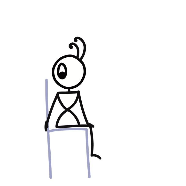 Illustration of Seated Twist (Chair Pose), part of this yoga sequence