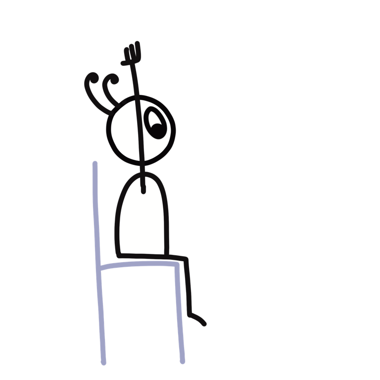 Illustration of Upward Salute (Chair Pose), part of this yoga sequence