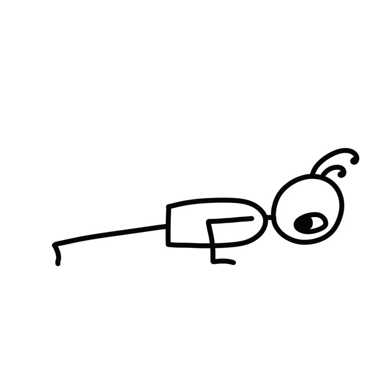 Illustration of Four-Limbed Staff Pose (Chaturanga Dandasana) in a vinyasa transition