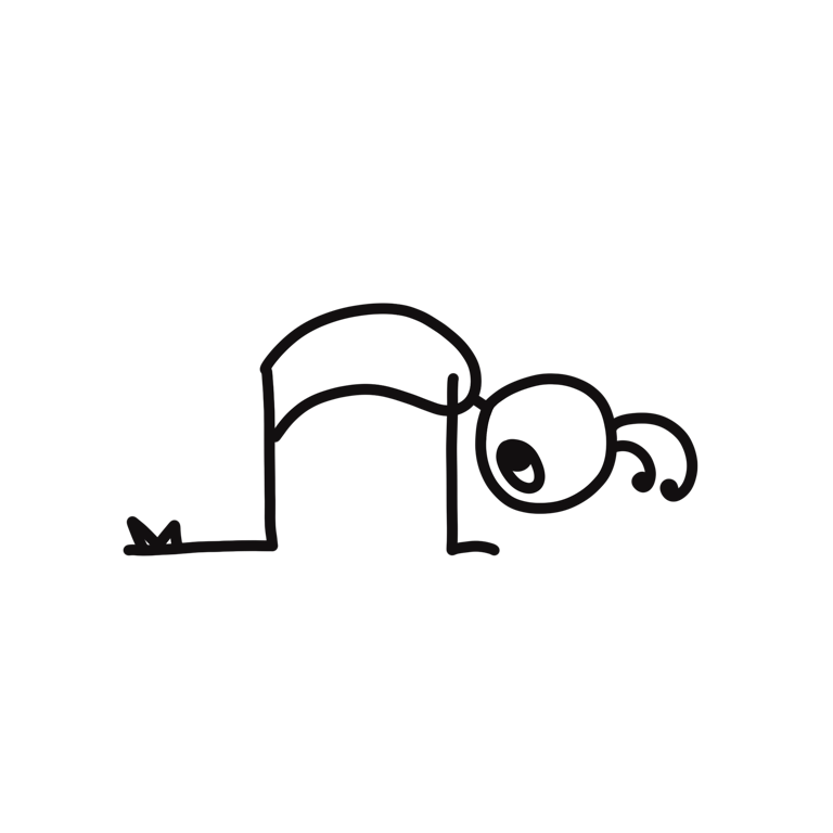 Illustration of Cat Pose (Marjaryasana), part of this yoga sequence