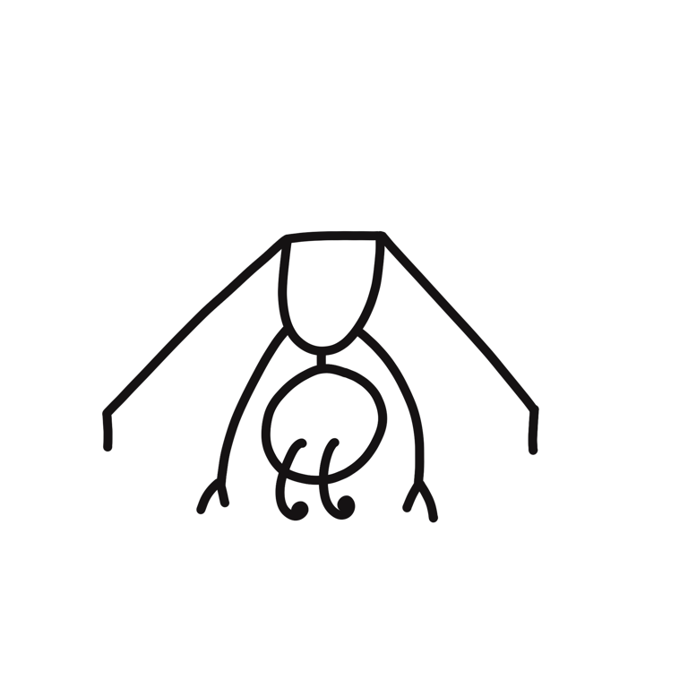 Illustration of Wide-Legged Forward Bend (Prasarita Padottanasana), part of this yoga sequence