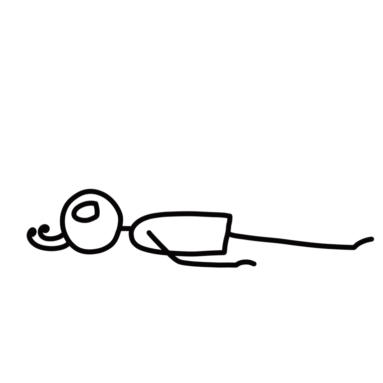 Illustration of Corpse (Savasana), part of this yoga sequence