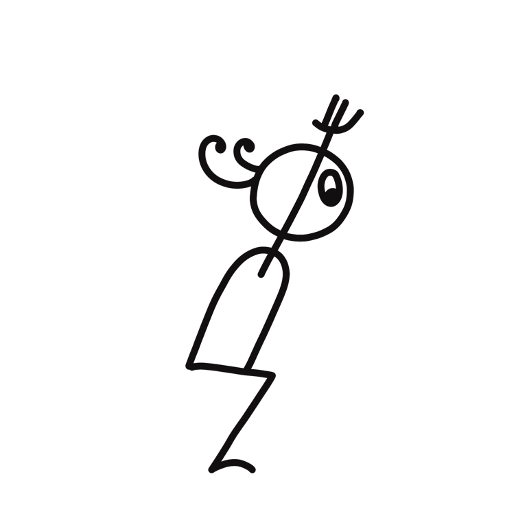 Illustration of Chair Pose (Utkatasana), part of this yoga sequence