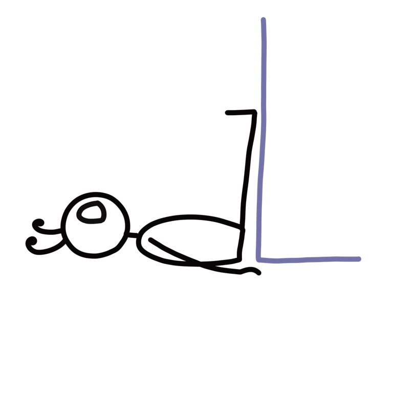 Illustration of Legs up the Wall (Viparita Karani), part of this yoga sequence