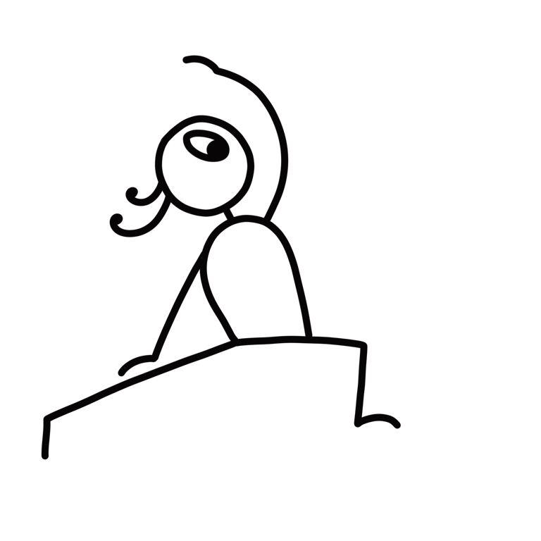 Stick figure of Reverse Warrior