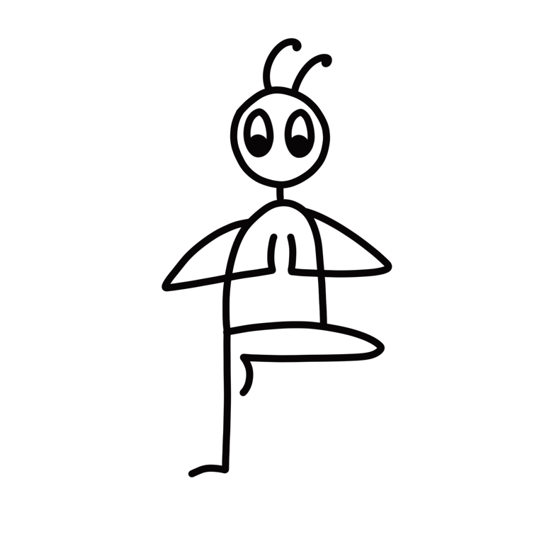Illustration of Tree Pose (Vrksasana), part of this yoga sequence