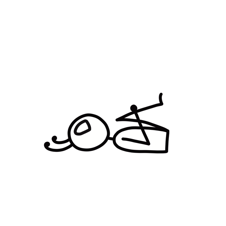 Illustration of Knees to Chest (Yin Pose), part of this yoga sequence