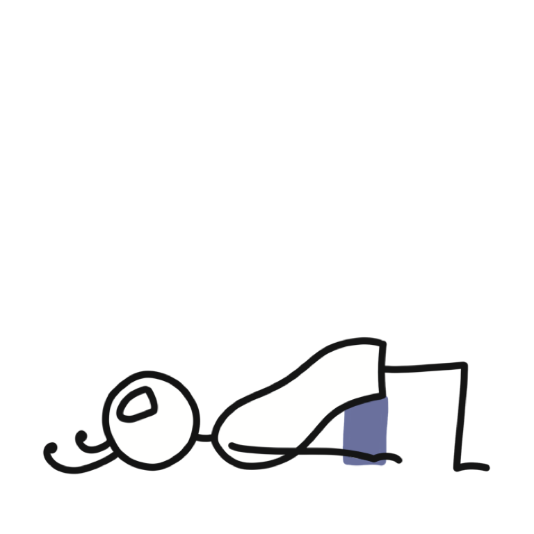 Illustration of Supported Bridge (Yin Pose), part of this yoga sequence