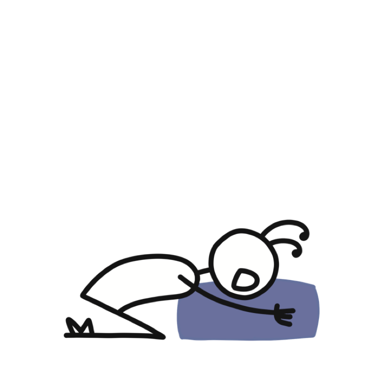 Illustration of Supported Child (Yin Pose), part of this yoga sequence